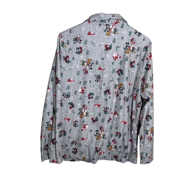 Disney Mickey and Friends Sleep Shirt Women's Medium Gray Winter Holiday - Picture 5 of 7